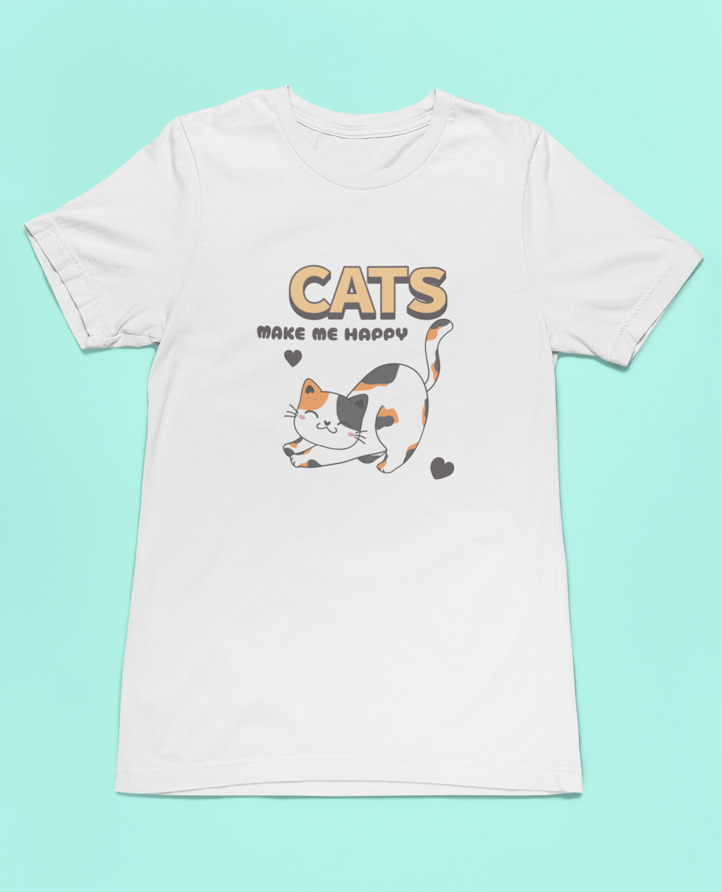Cats Make Me Happy Short Sleeve Tee
