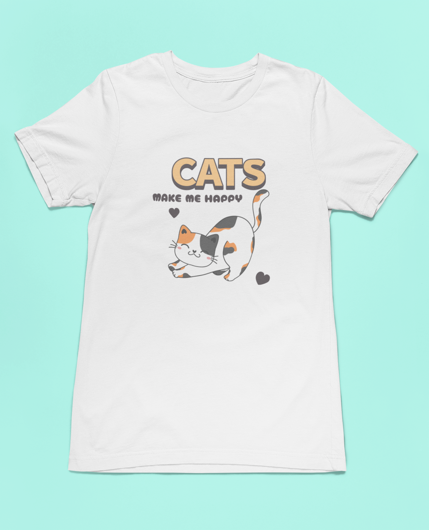 Cats Make Me Happy Short Sleeve Tee