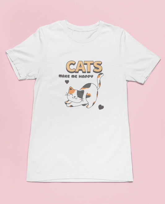 Cats Make Me Happy Short Sleeve Tee