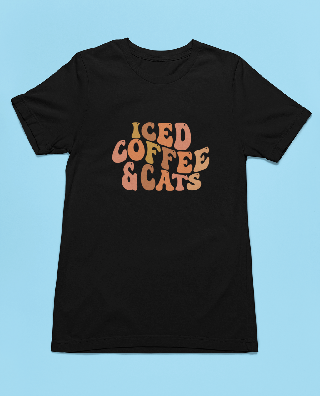 Iced Coffee And Cats Short Sleeve Tee