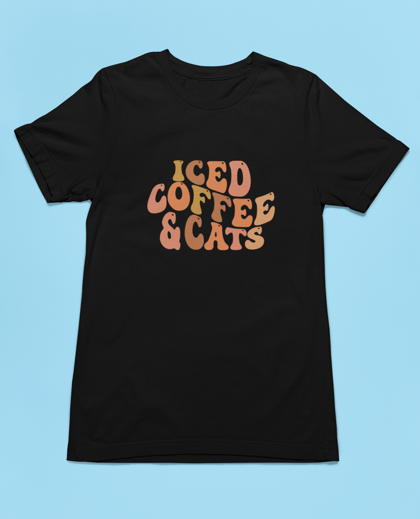 Iced Coffee And Cats Short Sleeve Tee
