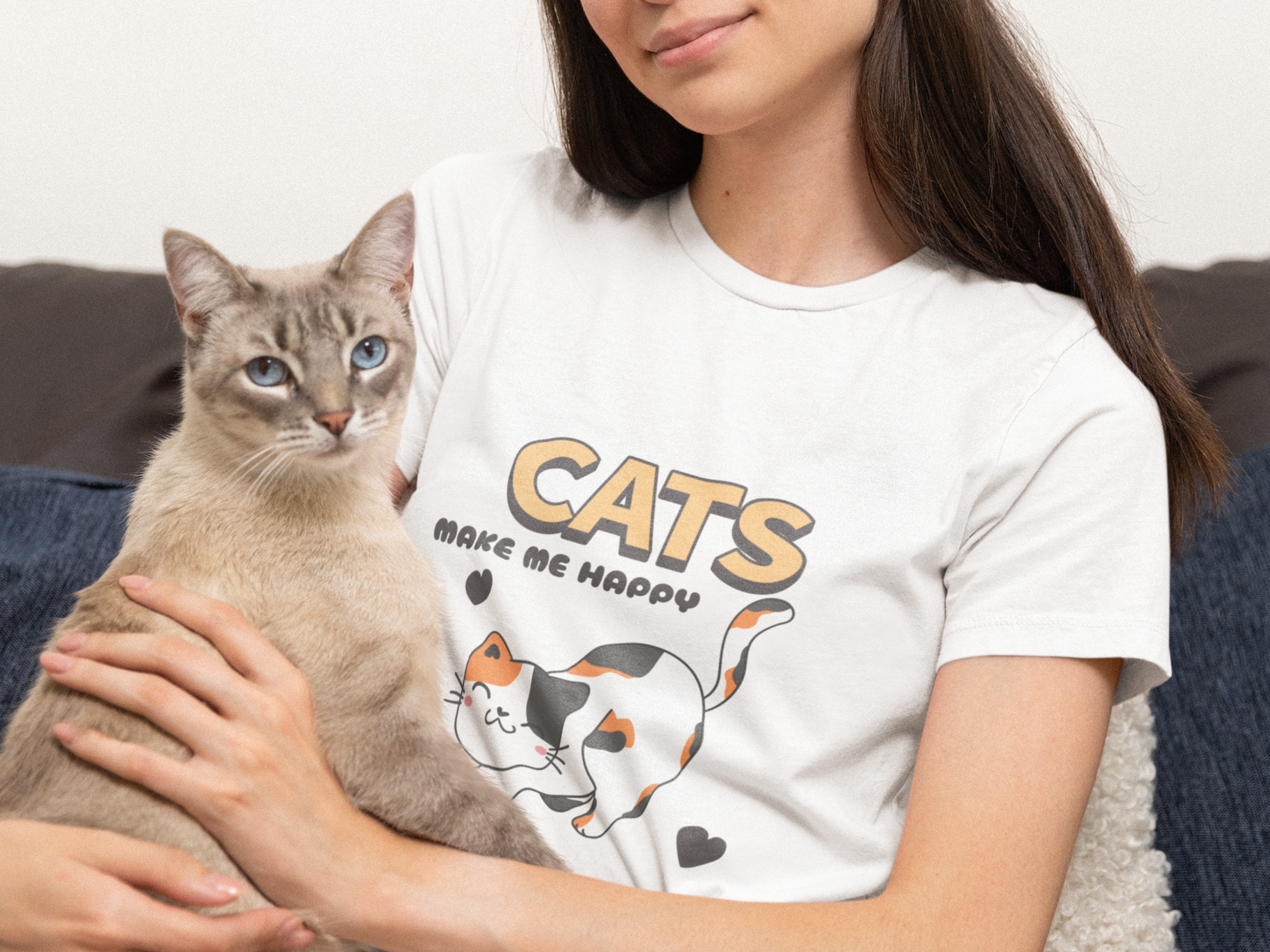 Cats Make Me Happy Short Sleeve Tee