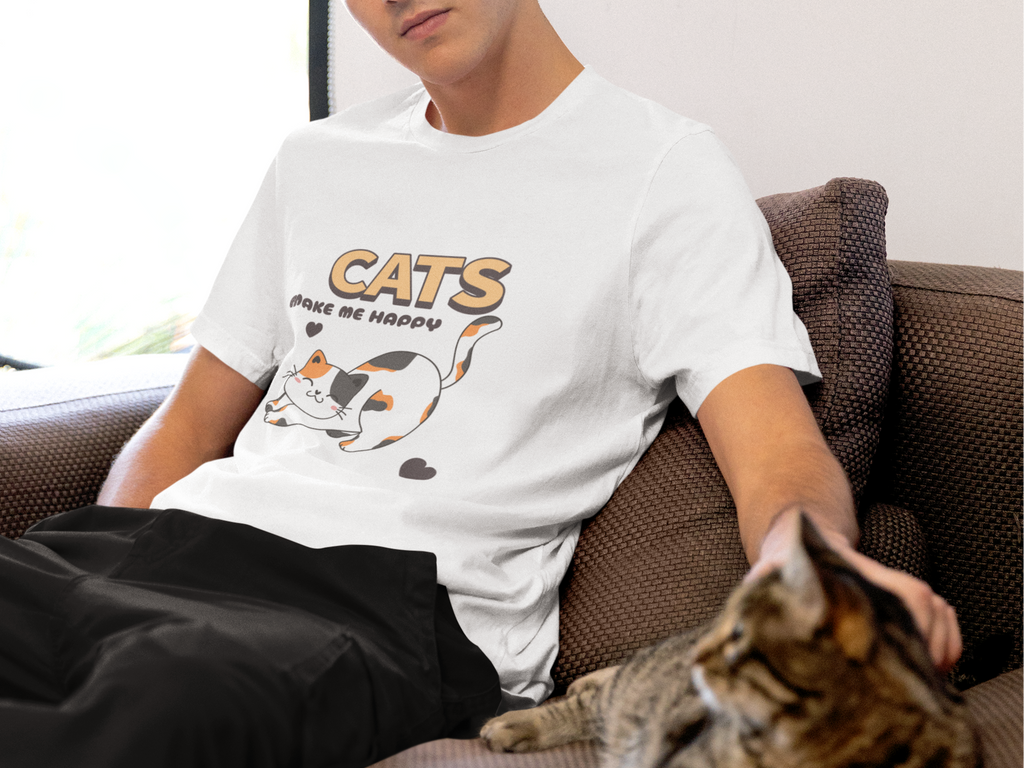 Cats Make Me Happy Short Sleeve Tee