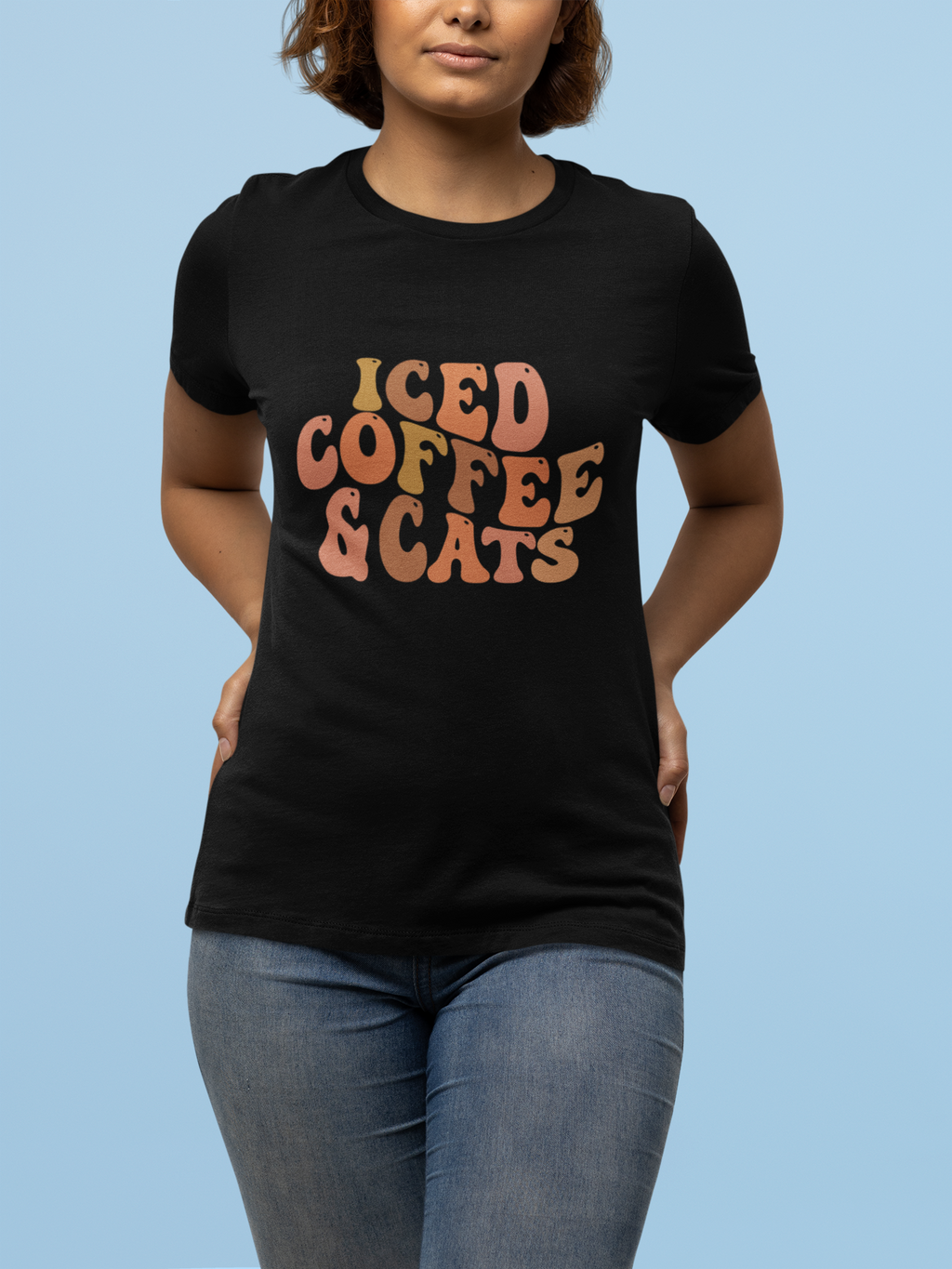 Iced Coffee And Cats Short Sleeve Tee